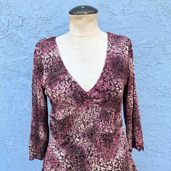 Y2k Womens Blouse Medium Shirred Bust - Picture 1 of 8